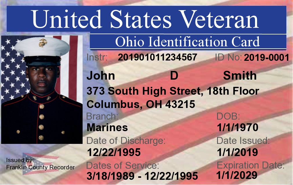 Example Veteran ID Card